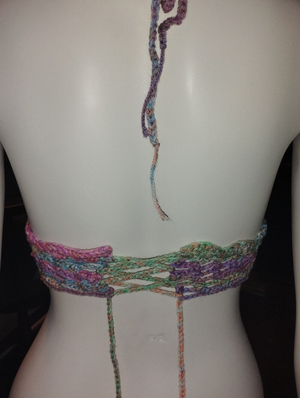 Handmade Multicolor Crochet Halter Top - Picture 4 of 10